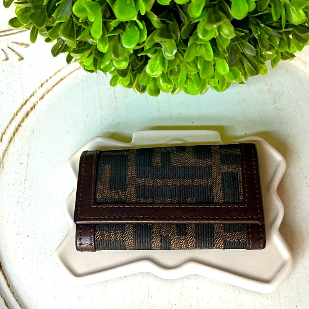 Fendi Brown monogram keyfob keyholder